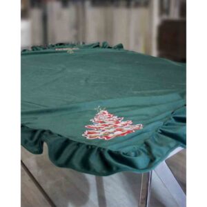 centrotavola-velluto-albero-innevato-verde